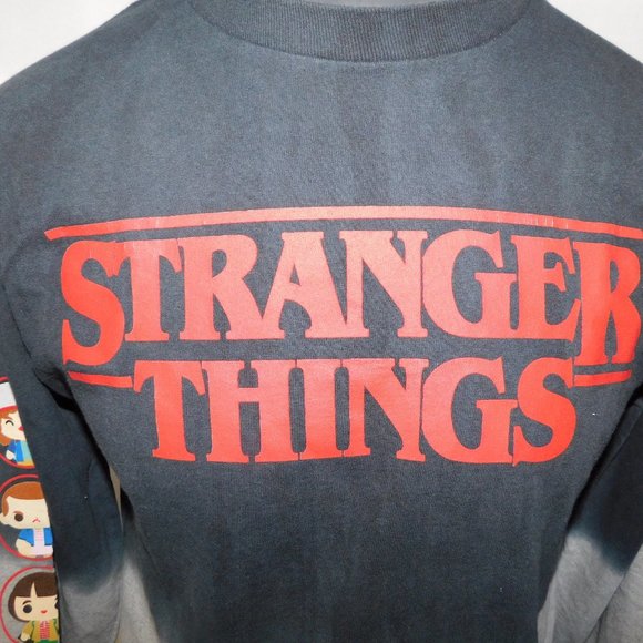 Netflix STRANGER THINGS Friends Don't Lie Mens M Gray Black long Sleeve T Shirt - Picture 4 of 11